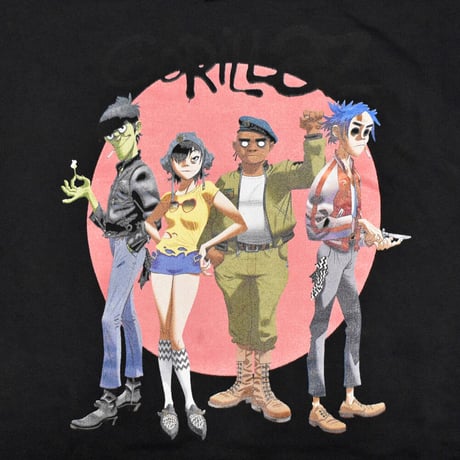 GORILLAZ ゴリラズ スウェットパーカー フーディー ブラック GROUP CIRCLE RISE HOODIE