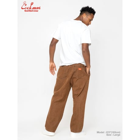 COOKMAN クックマン シェフパンツ セミワイド ブラウン Chef Pants Semiwide Denim Brown 231-61837
