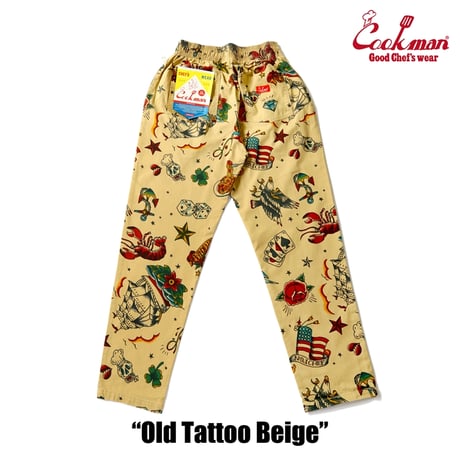 COOKMAN クックマン シェフパンツ イージーパンツ ベージュ Chef Pants Old Tattoo Beige