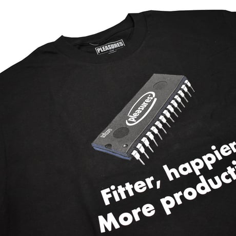 PLEASURES　プレジャーズ　Tシャツ　ブラック　HAPPIER　p20su047