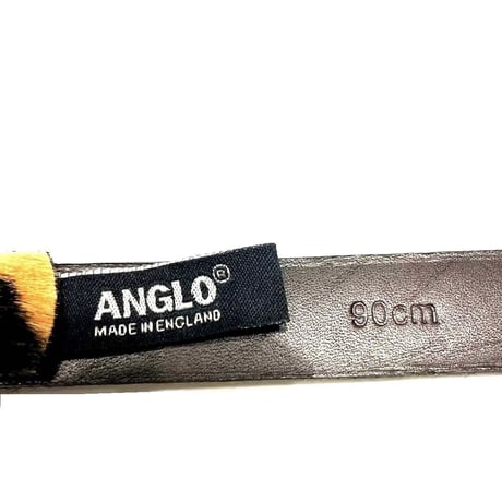 ANGLO アングロ レザー ベルト レオパード(ハラコブラウン)