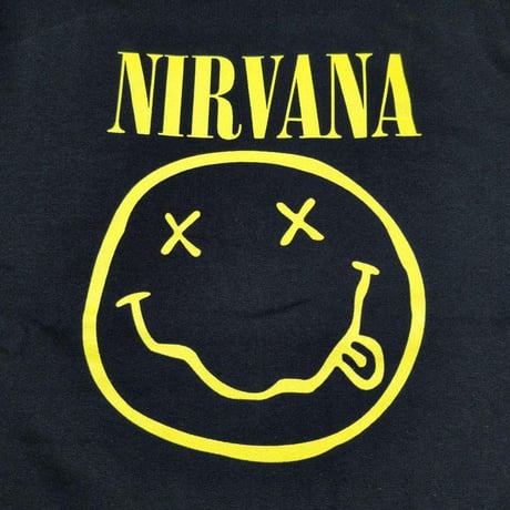 NIRVANA ニルヴァーナ スウェット バンドスウェット ブラック Yellow Happy Face SWEATSHIRT