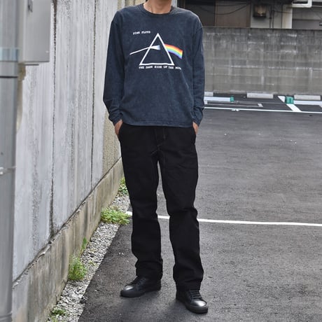 PINK FLOYD ピンクフロイド ロンTEE バンドTシャツ ブラック DARK SIDE OF THE MOON COURIER (DIP-DYE)