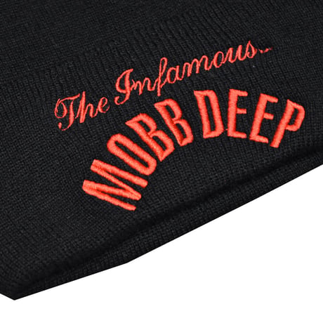 MOBB DEEP モブディープ オフィシャルライセンス ニットキャップ ブラック INFAMOUS ON BLACK BEANIE mobb-349
