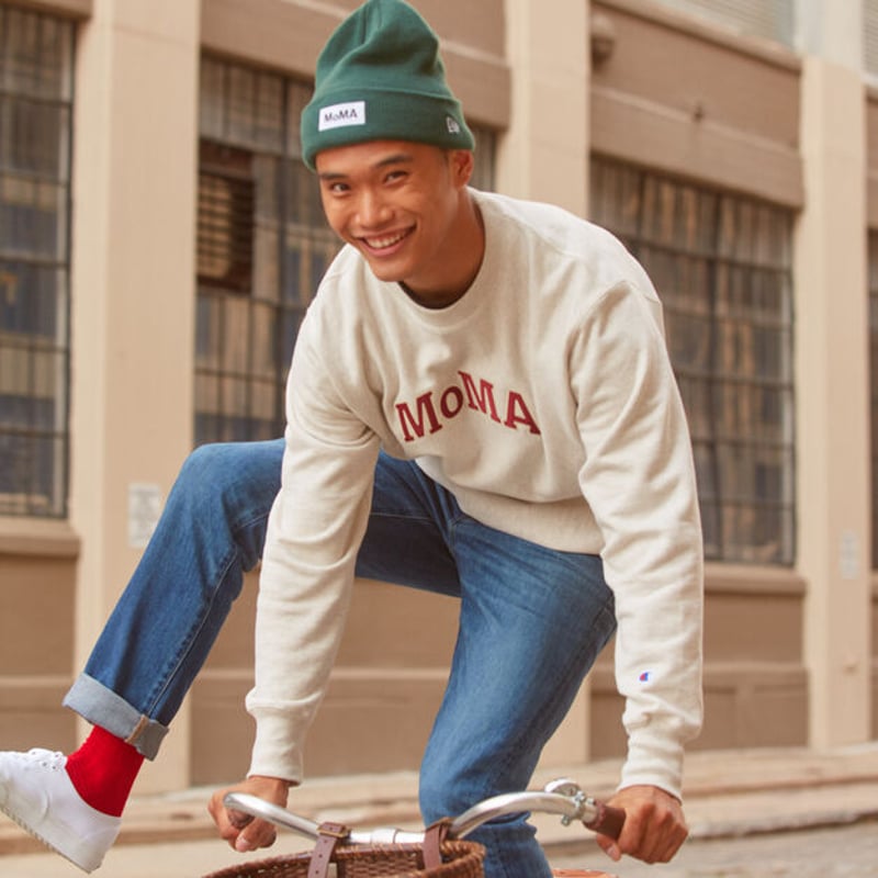 champion リバースウィーブ moma チャンピオン スウェット Champion クルーネックスウェットシャツ MoMA Edition グレー L