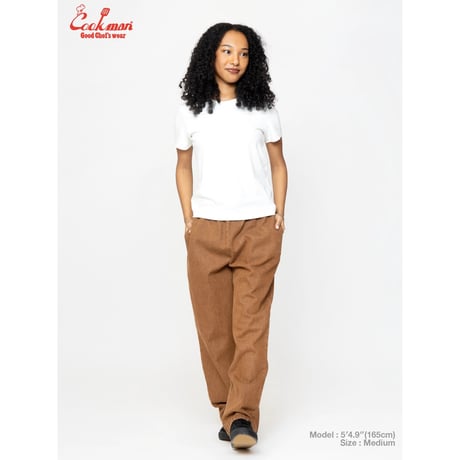 COOKMAN クックマン シェフパンツ セミワイド ブラウン Chef Pants Semiwide Denim Brown 231-61837