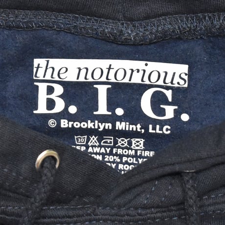 NOTORIOUS B.I.G. BIGGIE ノトーリアスビーアイジー ビギー スウェットパーカー フーディー ラップスウェット ネイビーブルー REACHSTRINGS HOODIE