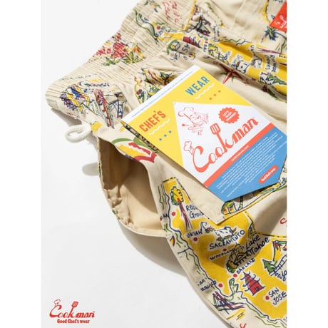 COOKMAN クックマン シェフパンツ イージーパンツ オフホワイト Chef Pants Souvenir Map California 231-61867