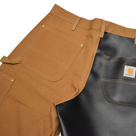 リメイク 00s 未使用品 デッドストック CARHARTT カーハート ダックパンツ ブラウン DOUBLE FRONT WORK DUNGAREE B01