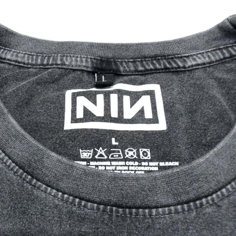 NINE INCH NAILS ナインインチネイルズ Tシャツ バンドTシャツ チャコールグレー CLASSIC LOGO S/S TEE STONE WASH