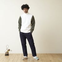 ANASOLULE アナソルール ハイネック スウェット ホワイト/カーキ Hi-Neck Sweat