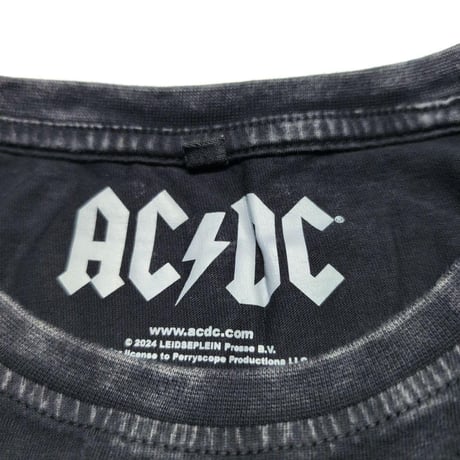 AC/DC エーシー・ディーシー Tシャツ バンドTシャツ ブラック BACK IN BLACK BELL S/S TEE STONE WASH