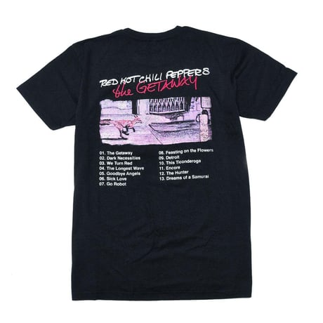 RED HOT CHILI PEPPERS レッドホットチリペッパーズ Tシャツ バンドTシャツ ブラック The Getaway Tracklist S/S TEE Premium Carbon