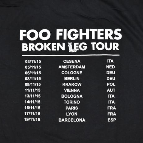 FOO FIGHTERS フーファイターズ Tシャツ バンドTシャツ ブラック BREAK A LEG TOUR