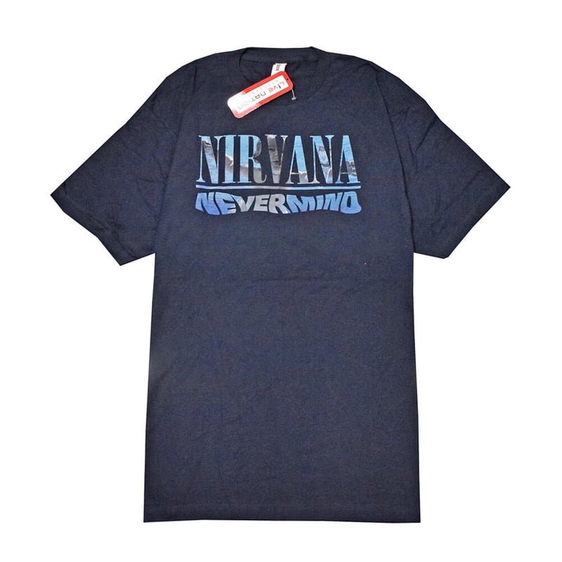 NIRVANA ニルヴァーナ Tシャツ バンドTシャツ ネイビー NEVERMIND ALBU