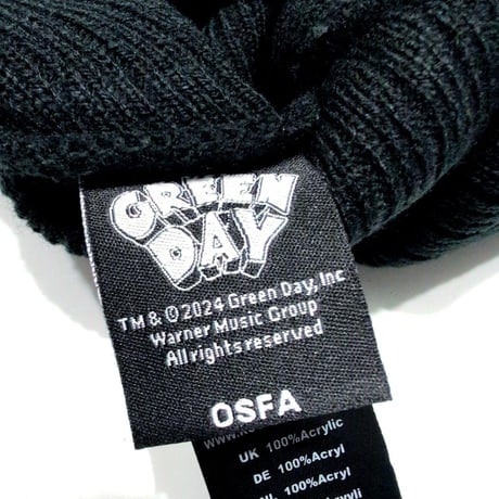 GREEN DAY グリーンデイ ニットキャップ ビーニー ブラック Stacked Logo & Grenade BEANIE HAT