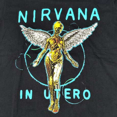 NIRVANA ニルヴァーナ Tシャツ バンドTシャツ ブラック In Utero Neon Blue S/S TEE Premium Carbon