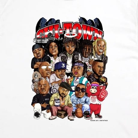 RAP ATTACK ラップアタック Tシャツ ブラック Chi-Town Tee RASM24-ST002