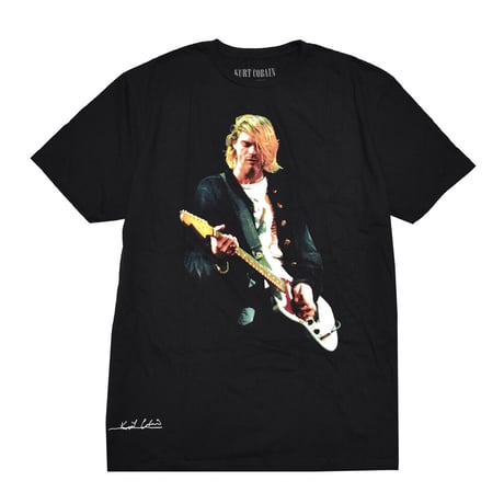 KURT COBAIN カートコバーン Tシャツ バンドTシャツ ブラック GUITAR PHOTO COLOUR S/S TEE