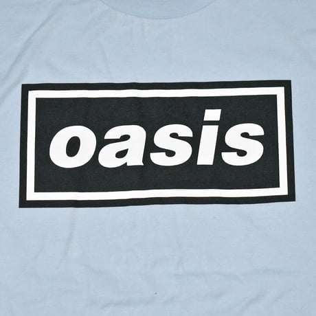 OASIS オアシス Tシャツ バンドTシャツ ライトブルー LOGO ON BLUE S/S TEE