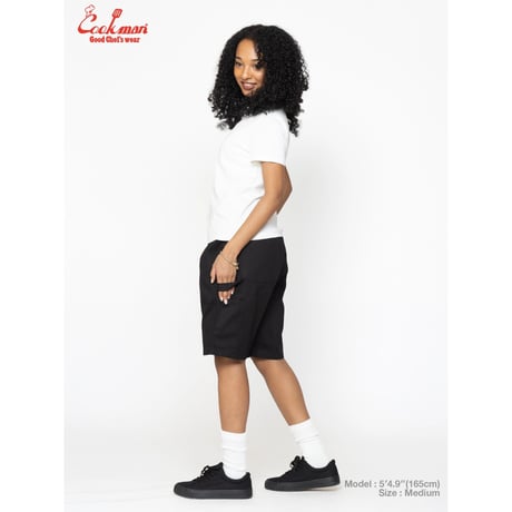 COOKMAN クックマン カーペンターパンツ ショーツ ブラック Carpenter's Pants Short Heavy twill Black 231-61923