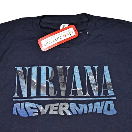 NIRVANA ニルヴァーナ Tシャツ バンドTシャツ ネイビー NEVERMIND ALBUM PLAY LIST S/S TEE