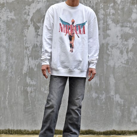 NIRVANA ニルヴァーナ スウェット バンドスウェット ホワイト ANGELIC SWEATSHIRT