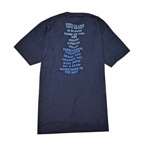 NIRVANA ニルヴァーナ Tシャツ バンドTシャツ ネイビー NEVERMIND ALBUM PLAY LIST S/S TEE
