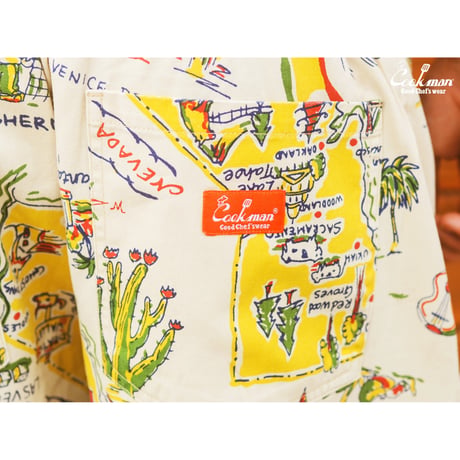COOKMAN クックマン シェフパンツ イージーパンツ オフホワイト Chef Pants Souvenir Map California 231-61867