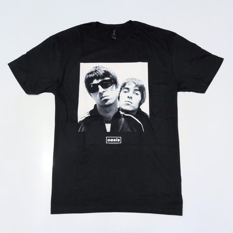 OASIS オアシス Tシャツ バンドTシャツ ブラック NOEL & LIAM SQUARE PHOTO S/S TEE