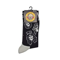 GUNS N' ROSES  GN'R ガンズアンドローゼズ ソックス ブラック SKULLS BAND MONOCHROME SOCKS