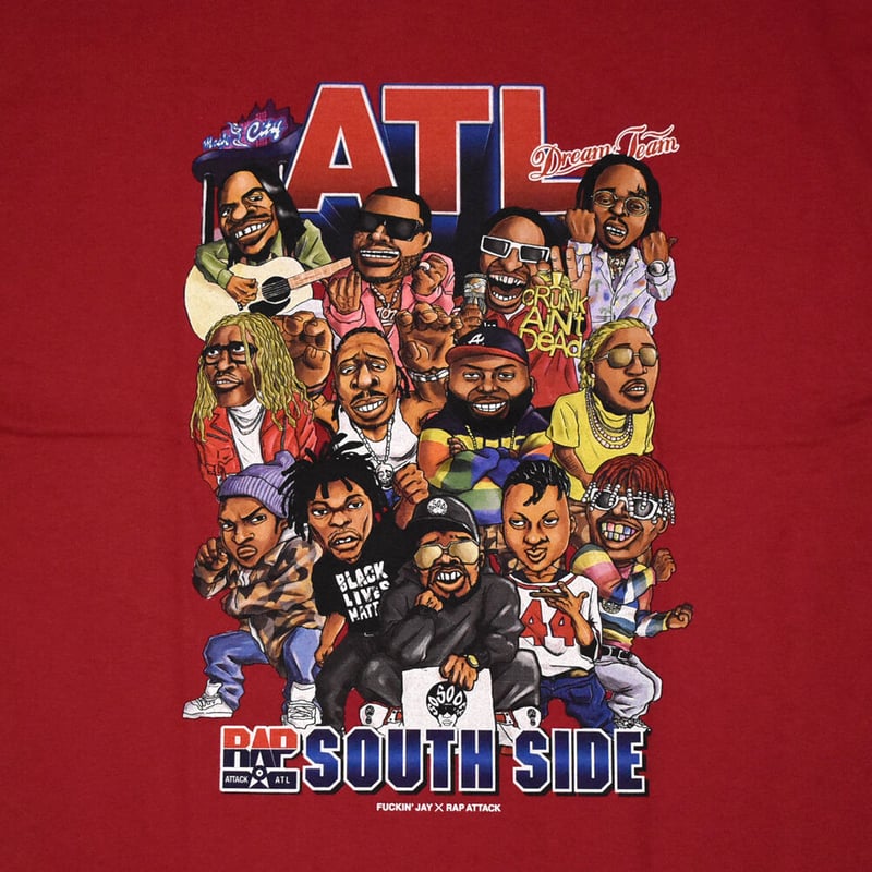 RAP ATTACK ラップアタック Tシャツ レッド ATL S/S TEE rasp21- RAP ATTACK ラップアタック Tシャツ レッド ATL S/S TEE rasp21-
