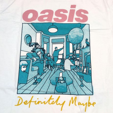OASIS オアシス Tシャツ バンドTシャツ ホワイト Definitely Maybe Illustration Colour S/S TEE