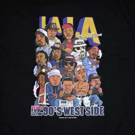 RAP ATTACK ラップアタック Tシャツ ブラック LA LA TEE RAAW23-ST012