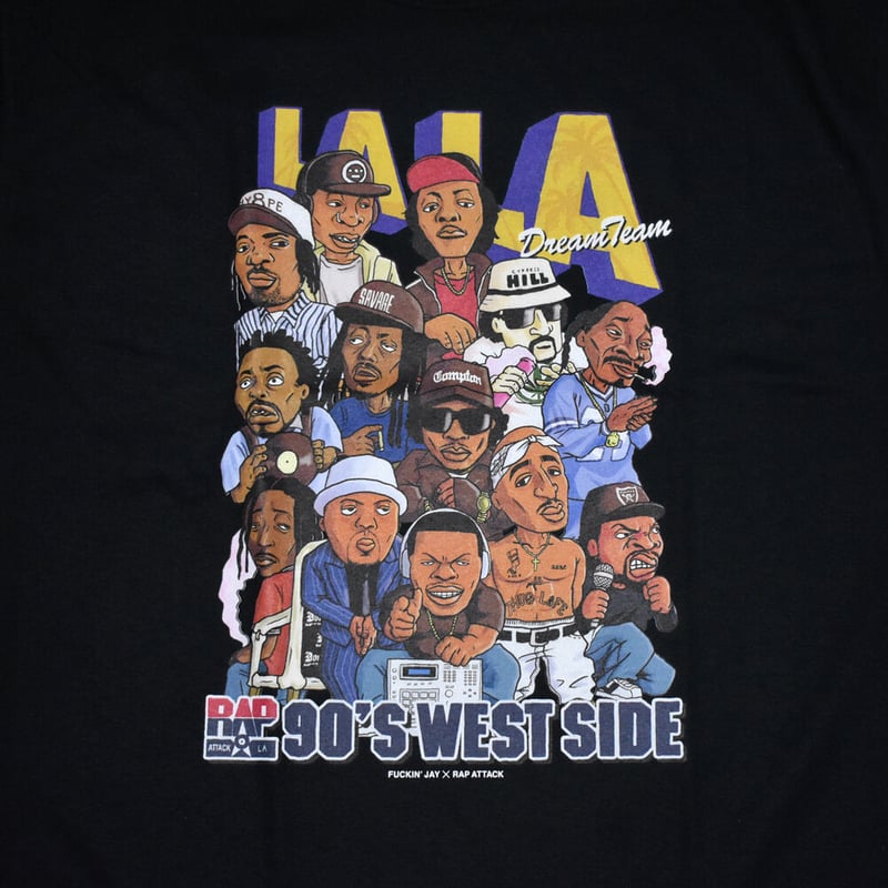 RAP ATTACK ラップアタック Tシャツ ブラック LA LA TEE RAAW23-S