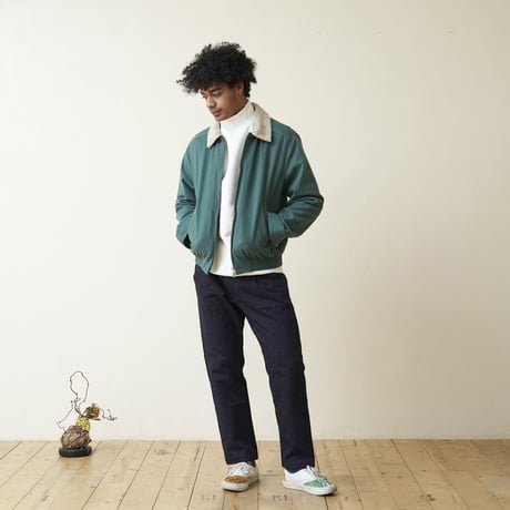 ANASOLULE アナソルール ハイネック スウェット ホワイト/カーキ Hi-Neck Sweat