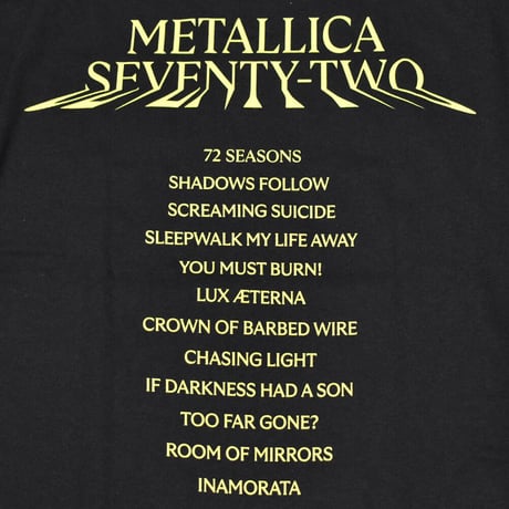 METALLICA メタリカ Tシャツ バンドTシャツ ブラック 72 SEASONS SQUARED COVER S/S TEE