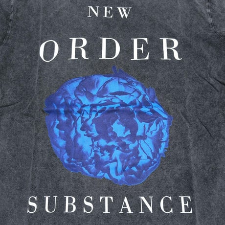 NEW ORDER ニュー・オーダー Tシャツ バンドTシャツ チャコールグレー SUBSTANCE 1987 S/S TEE STONE WASH