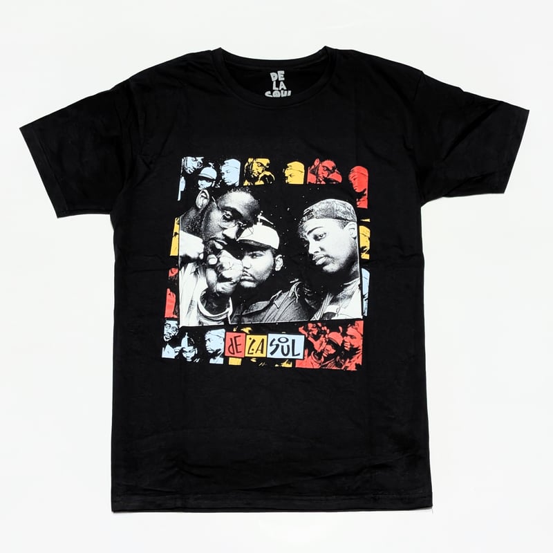 DE LA SOUL デ・ラ・ソウル Tシャツ ラップTシャツ ブラック COLLAGE S/