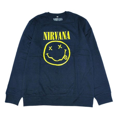 NIRVANA ニルヴァーナ スウェット バンドスウェット ネイビーブルー YELLOW SMILEY SWEATSHIRT