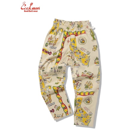 COOKMAN クックマン シェフパンツ イージーパンツ オフホワイト Chef Pants Souvenir Map California 231-61867