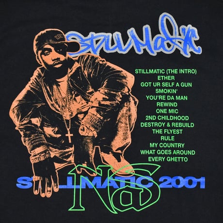 NAS ナズ Tシャツ ブラック STILLMATIC 2001 TEE L-XL
