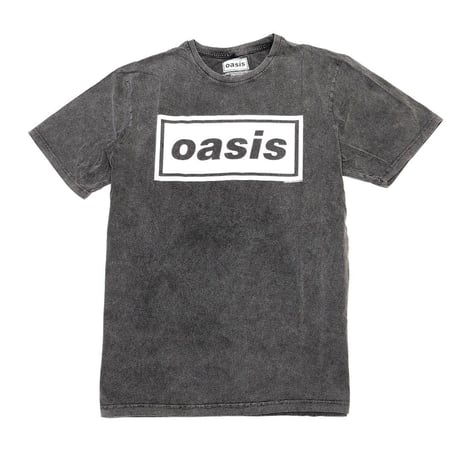 OASIS オアシス Tシャツ バンドTシャツ チャコールグレー DECCA LOGO S/S TEE STONE WASH