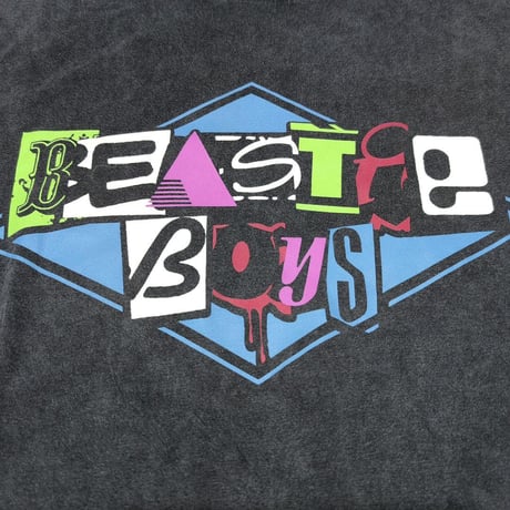 BEASTIE BOYS ビースティボーイズ Tシャツ ラップTシャツ チャコールグレー  MULTICOLOUR LOGO S/S TEE STONE WASH