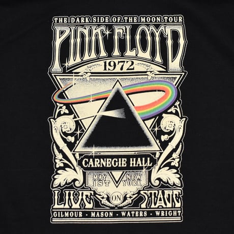 PINK FLOYD ピンクフロイド スウェット パーカー フーディー バンドスウェット ブラック CARNEGIE HALL POSTER HOODIE