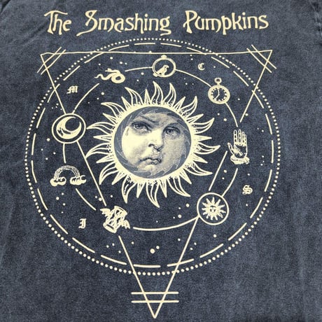 SMASHING PUMPKINS スマッシングパンプキンズ Tシャツ バンドTシャツ チャコールグレー CELESTIAL SUN S/S TEE STONE WASH