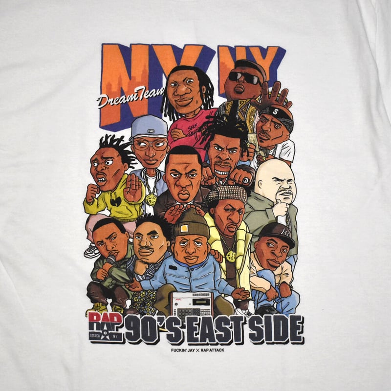 煙突レコーディング　えんとつ　雷家族　tシャツ　90s j-rap RAP ATTACK ラップアタック ロンTEE ホワイト NY NY L/S TEE ras