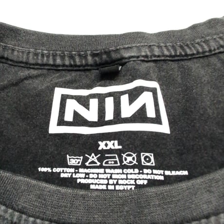 NINE INCH NAILS ナインインチネイルズ Tシャツ バンドTシャツ チャコールグレー PHM & TEXT LOGO S/S TEE STONE WASH