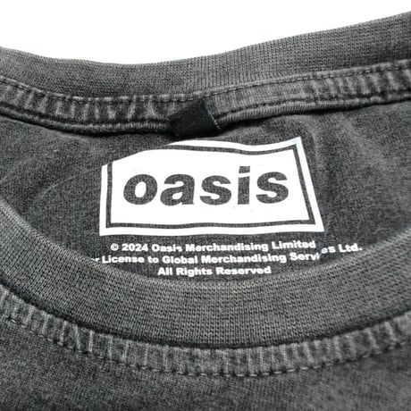 OASIS オアシス Tシャツ バンドTシャツ チャコールグレー DECCA LOGO S/S TEE STONE WASH
