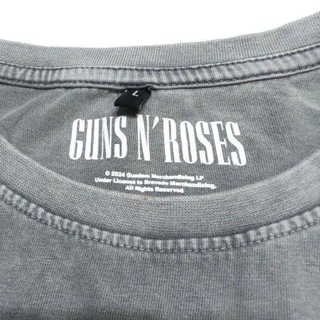 GUNS N' ROSES ガンズ・アンド・ローゼズ Tシャツ バンドTシャツ チャコールグレー HELL GROUP S/S TEE STONE WASH